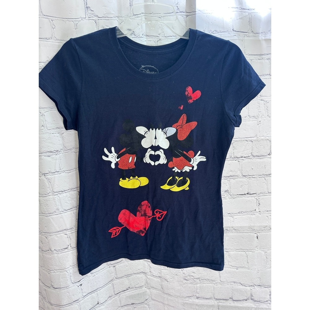Disney Mickey & Minnie Mouse Graphic Tee Valentine's Day Shirt Size S